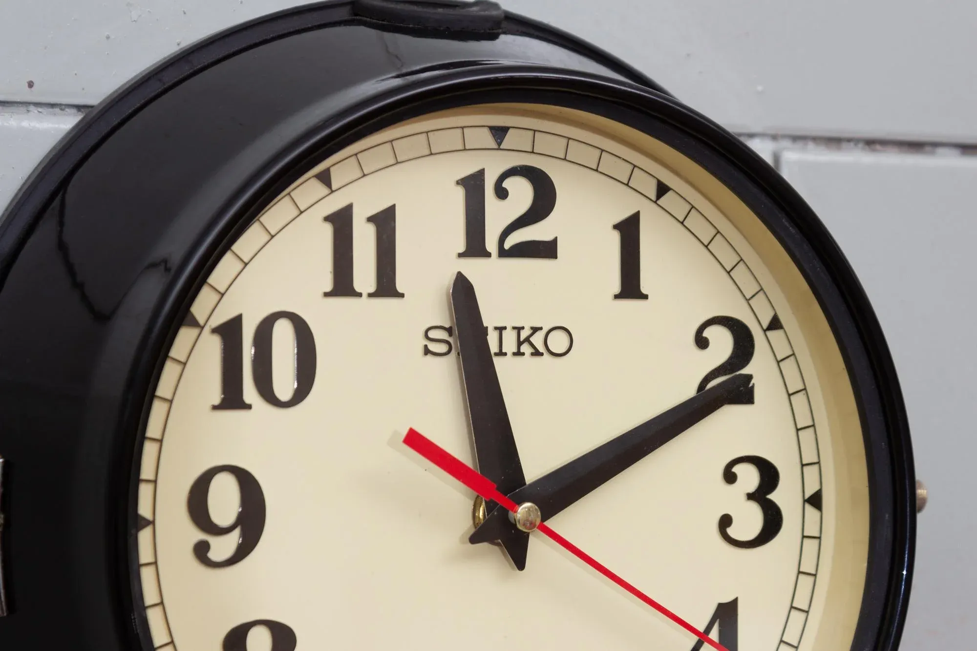Vintage Black Wall Clock from Seiko, 1990s | Chairish