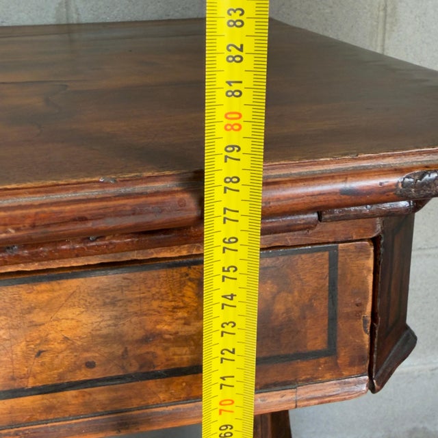 Antique Wooden Desk Table with Drawer Compartments from Artigianato Italiano For Sale - Image 11 of 12