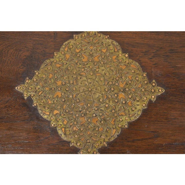 Antique Anglo Indian Oak Wood & Brass Mounted Coffer Blanket Chest Trunk For Sale - Image 15 of 16