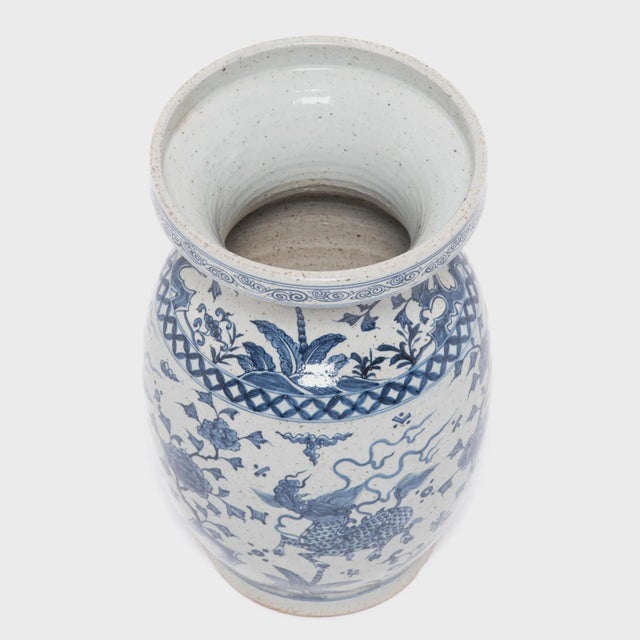 Chinese Blue and White Qilin Vase For Sale - Image 11 of 12