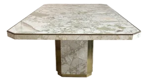 Willy Rizzo for Jean Charles Italian Marble & Brass Dining Table, 1960
