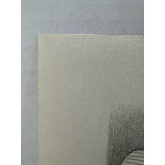 1940s Original Signed Graphite Illustration of Smiling Girl in Bonnet, 10.75 × 8.5 In. For Sale - Image 4 of 6