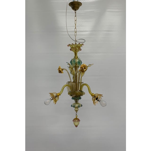 Vintage Murano Chandelier attributed to Galliano Ferro, Italy, 1940s For Sale - Image 6 of 8