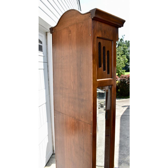 Traditional Vintage Daneker Grandfather Clock Cherry Moon Phase Chime Beveled Glass For Sale - Image 3 of 18