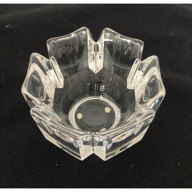 Classic Orrefors crystal bowl from Sweden. Great accent dish or catch all. Etched on bottom. Measures 4.5” x4.5” x 3.25”....