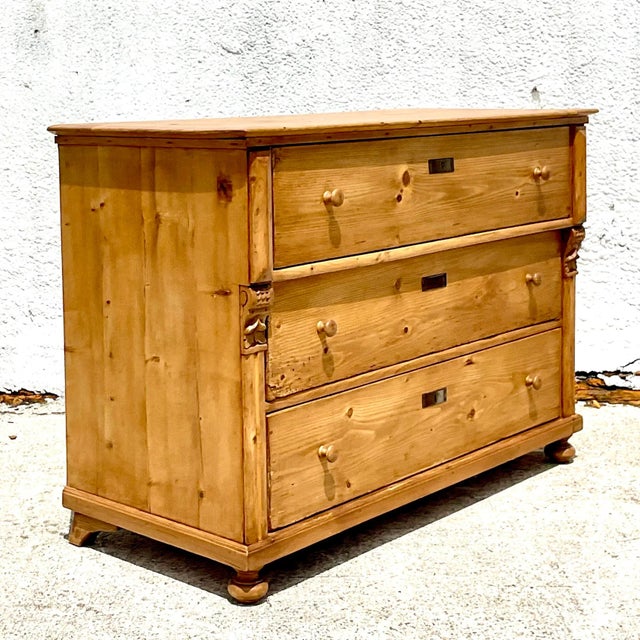 Vintage Rustic Knotty Pine Chest of Drawers For Sale In West Palm - Image 6 of 8