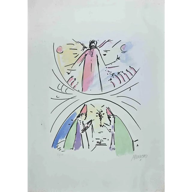 Sante Monachesi, Paradiso, Original Lithograph, 1977 For Sale - Image 3 of 3