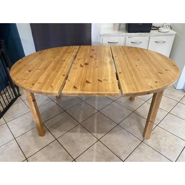 Vintage Extendable Round Table in Pine, 1970, Set of 2 For Sale - Image 13 of 18