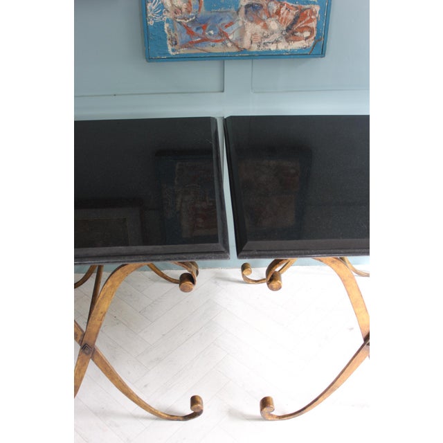 Granite Gilt and Metal Side Tables by John Richard, 1982, Set of 2 For Sale - Image 15 of 18