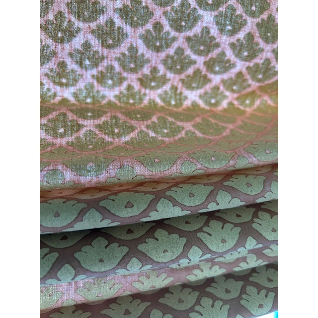 French Country Old World Weavers "Luca" Rose on Cream Satin Printed Cotton Drapery Fabric for Scalamandre - 62.5 inches/1.74 Yards For Sale - Image 3 of 5