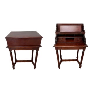 1980s Compact Vintage Mahogany Accent Desk From Bombay For Sale