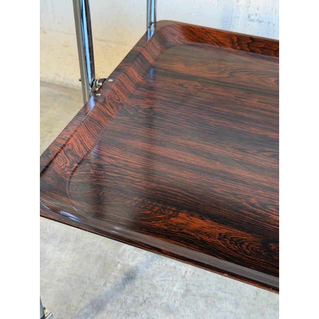 Rosewood Folding Bar Cart German Mid-Century Modern For Sale - Image 13 of 13