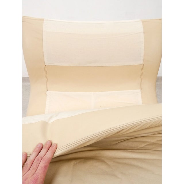 Onda Chair in Cream Leather by Giovanni Offredi for Saporiti Italia, 2000s For Sale - Image 13 of 18