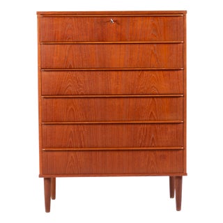Vintage Danish Teak Chest of Drawers by Si-Bomi Møbler, 1960s For Sale