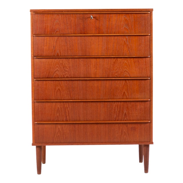 Vintage Danish Teak Chest of Drawers by Si-Bomi Møbler, 1960s For Sale