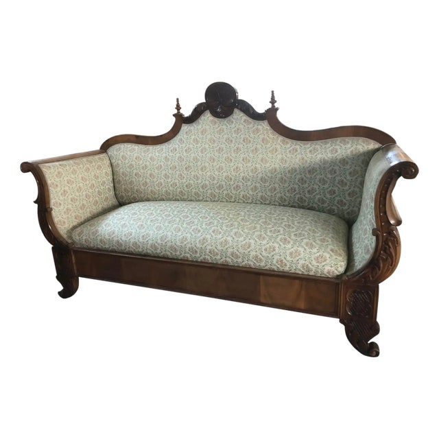 Hand-Carved Walnut Sofa by Simoeng For Sale