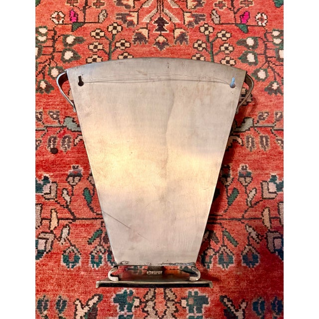 Vintage Art Deco Style Large Silver Metal Scalloped Wall Pockets (Or Standing Vases) || (A Pair) For Sale - Image 6 of 10