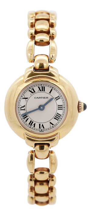 1990s Cartier Vendome 878999 18k Gold Manual Gadroon Link 26m Watch