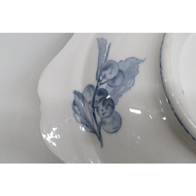 Prunes U and C Sarreguemines French Iron Stone Bowl With Handles Prunes 4627b For Sale - Image 10 of 16