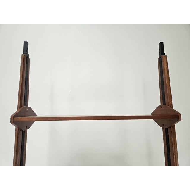 Swedish Teak Bookcase with Adjustable Brass Legs, 1960 For Sale - Image 4 of 18