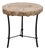 Antique French 1920s Faux-Bois Stone Round Side Table on Custom-Made Iron Base For Sale