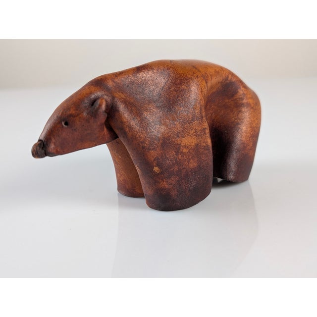 Vintage Leather Bear, Germany, 1960s For Sale - Image 6 of 10