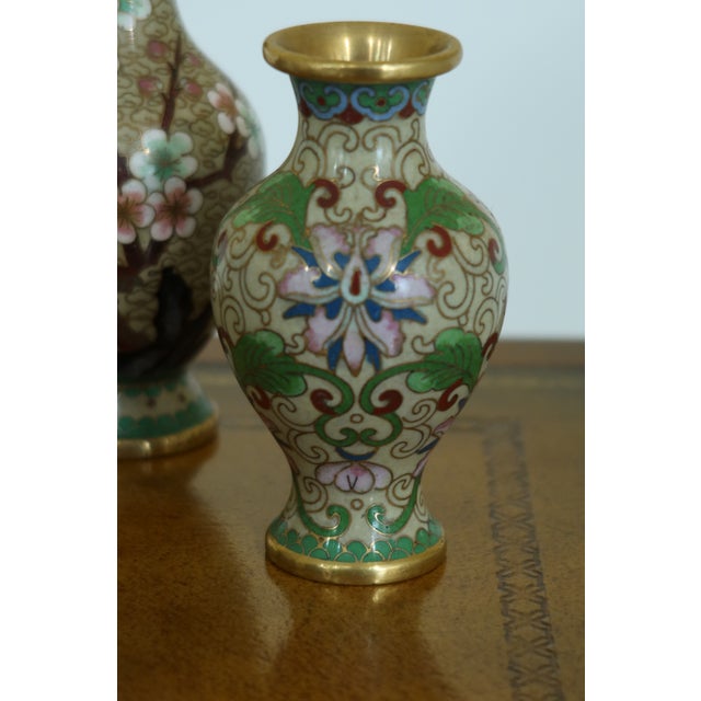 Cloisonne Enamel & Brass Vases Lot Set of 7 Chairish