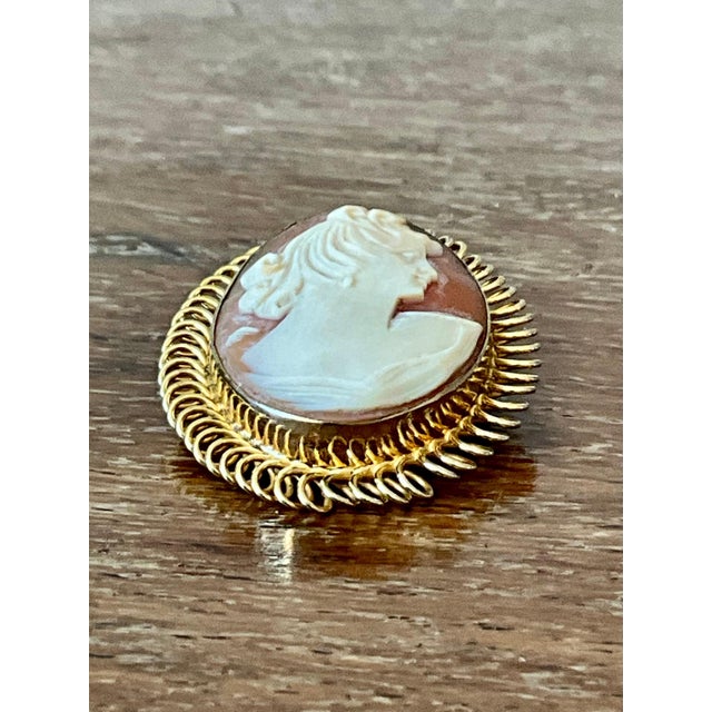 Vintage Victorian 12k Handcarved Cameo Pendant For Sale - Image 9 of 10