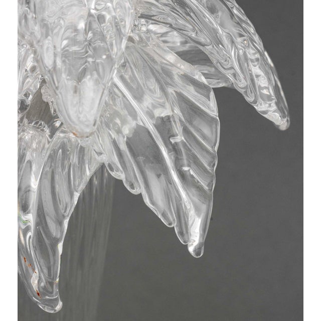 Transparent Murano Clear Art Glass Palm Tree Candlesticks, 2 For Sale - Image 8 of 10