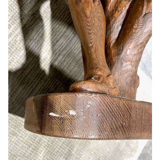 Italian Hand Carved Wood Statue. 18th C Style Young Man For Sale - Image 12 of 12