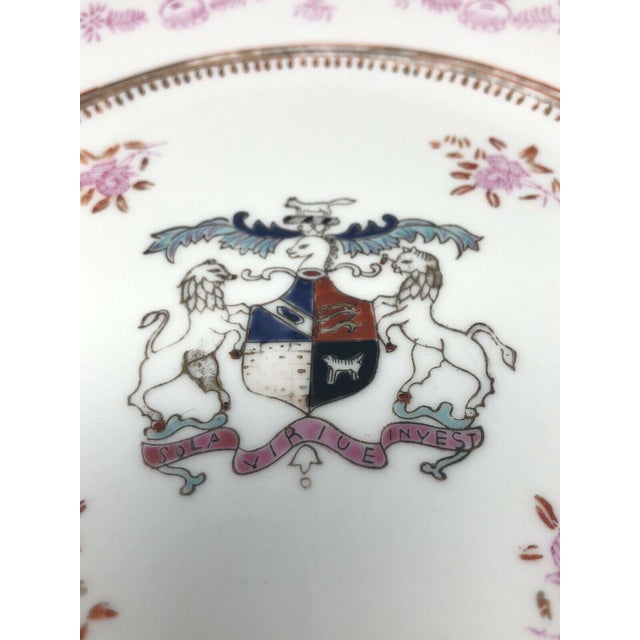 Antique Corsican French-Italian Coat of Arms Sola Viriue Invest Plate For Sale - Image 9 of 11