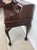 Vintage Walnut Chippendale Style Open Front Writing Desk With Brass Hardware For Sale - Image 11 of 18