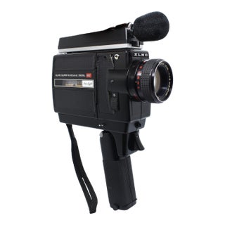 Mid 20th Century Elmo Super 8 Sound 350sl Macro Movie Camera With Telescoping Microphone and Original Kodak Film For Sale