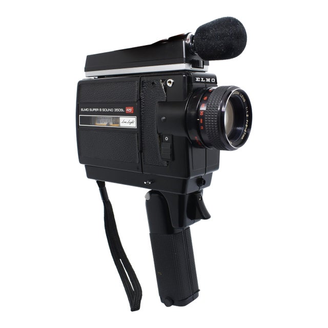 Mid 20th Century Elmo Super 8 Sound 350sl Macro Movie Camera With Telescoping Microphone and Original Kodak Film For Sale
