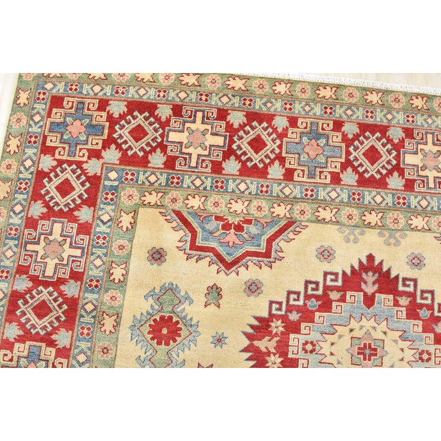 Kazak Rug 8'2'' X 10'9'' Beige Wool Tribal Hand-Knotted Oriental Carpet For Sale In Philadelphia - Image 6 of 12