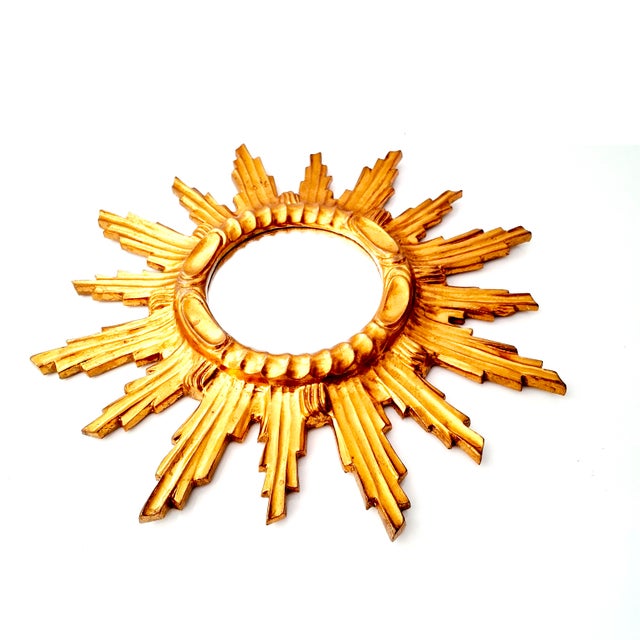 Large Vintage Wall Mirror in Sunburst Finish, 1960s For Sale - Image 16 of 16