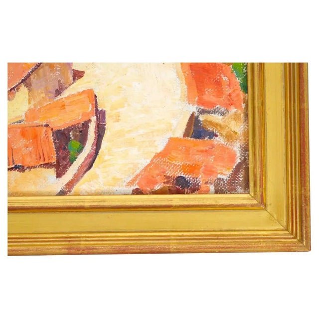 Mid 20th Century Mid 20th Century Gilt Wood Framed Oil / Board Painting For Sale - Image 5 of 13