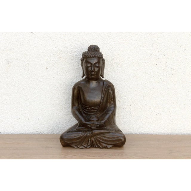 Zen Serenity Polished Stone Carved Buddha For Sale - Image 4 of 9
