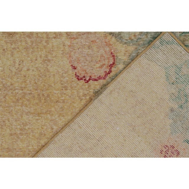 Rug & Kilim’s Oversized Rosey Rug in Gold and Aqua, 14x20 For Sale In New York - Image 6 of 7