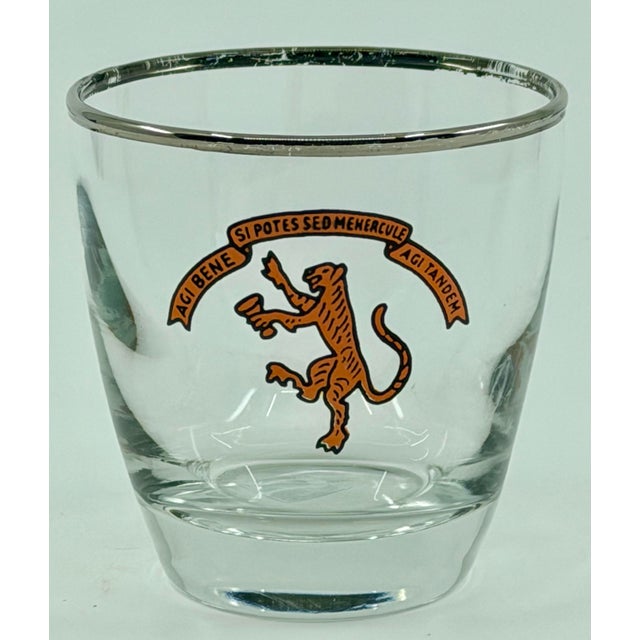 1960s Vintage Princeton University Tiger Inn Cocktail Glasses - 8 Highballs, 4 Old Fashioned Glasses For Sale - Image 5 of 9