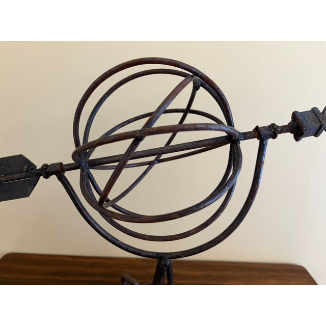 Vintage English Country Wrought Iron Garden Armillary Sundial For Sale In South Bend - Image 6 of 11