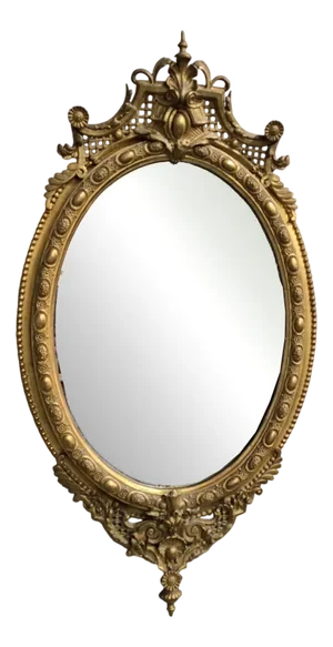 Vintage English Gilt Oval Mirror