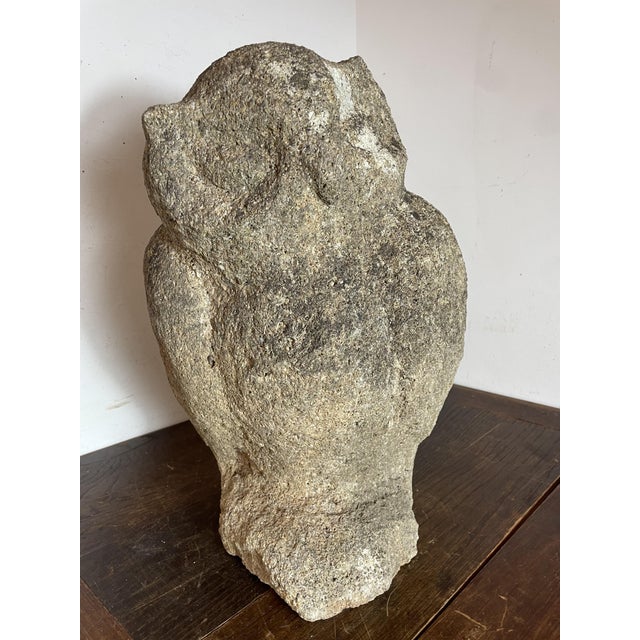 Large Owl Garden Ornament in Reconstituted Stone, 1950s For Sale - Image 12 of 13