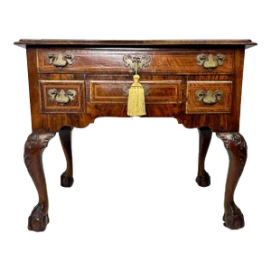 Antique 18th Century Burled Walnut Low Boy