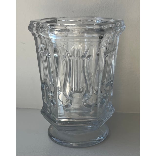 American Antique 19th Century American Classical Boston & Sandwich Flint Glass Lyre Vase For Sale - Image 3 of 13