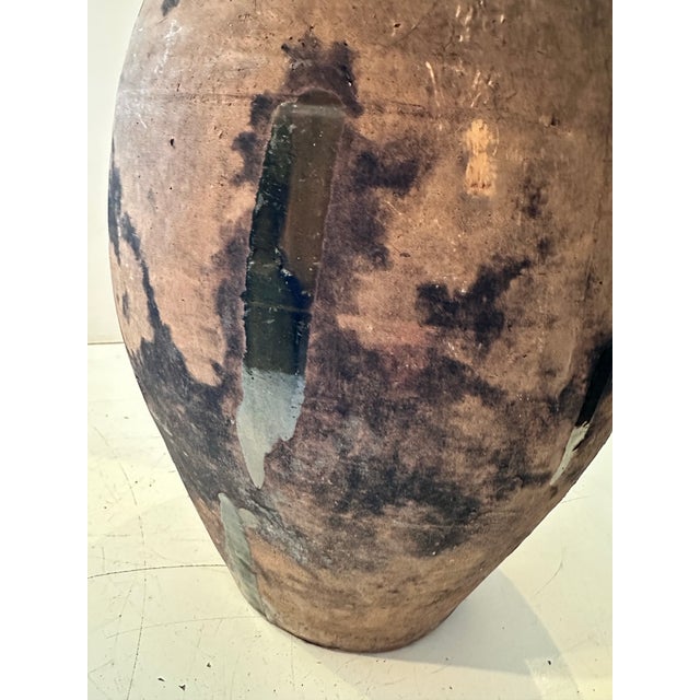 French Vintage Vessel With Green Glaze Accents For Sale - Image 4 of 9