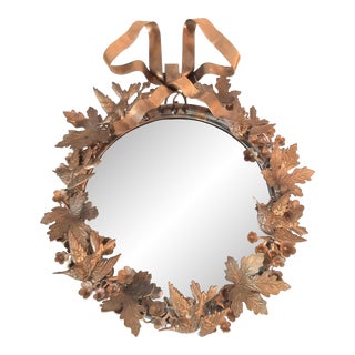 Vintage Dresden Petite Choses Hummingbird Mirror Wreath For Sale