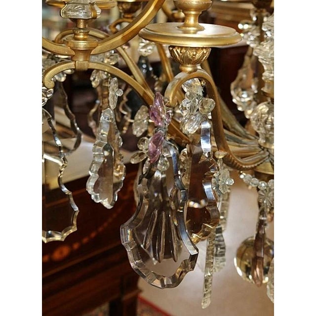19thc XL Majestic French Louis XV Versailles Gilt Bronze Chandelier Attributed Maison Bagues For Sale - Image 14 of 15