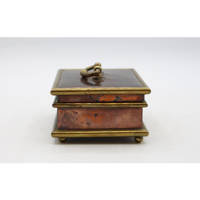 Early 19th Century Circa 1800-1820 English Copper & Brass Jewelry Casket Box For Sale - Image 5 of 10