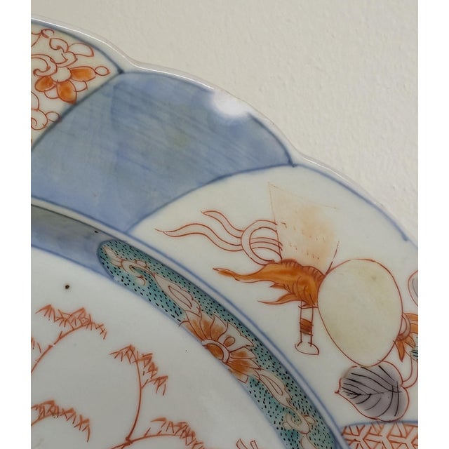 A Large Antique Imari Porcelain "Seven Sages" Plate (12 Inch) For Sale - Image 9 of 9